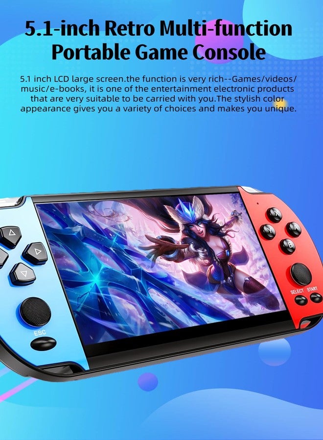 JXD 5.1-inch Multi-function Game console Built-in Classic Retro Games Arcade Video Music E-book Recording TV output Handheld Game Console Portable Game System Birthday/Christmas gift - Image 2