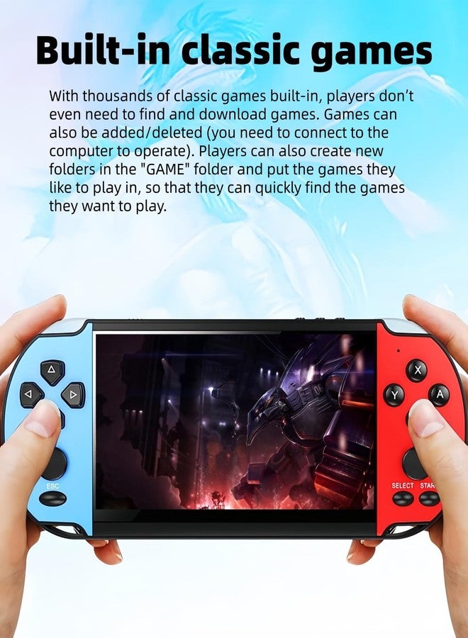 JXD 5.1-inch Multi-function Game console Built-in Classic Retro Games Arcade Video Music E-book Recording TV output Handheld Game Console Portable Game System Birthday/Christmas gift - Image 5