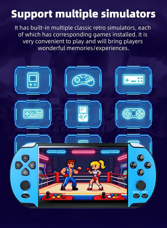 JXD 5.1-inch Multi-function Game console Built-in Classic Retro Games Arcade Video Music E-book Recording TV output Handheld Game Console Portable Game System Birthday/Christmas gift - Image 3