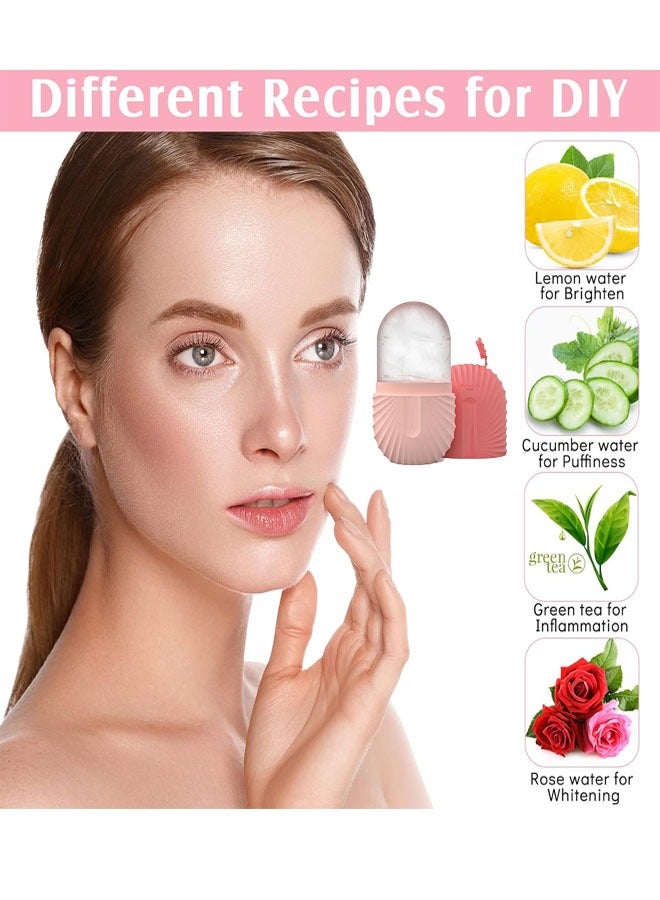 Loquat Ice Face Roller Ice Face Mould Ice Holder for Face Ice Stick Beauty Facial Icing Roller Skin Care Silicone Face Ice Cube Icing Tool Ice Sphere for Brighten Remove Lines (Pink) - Image 4