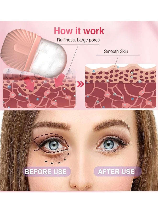 Loquat Ice Face Roller Ice Face Mould Ice Holder for Face Ice Stick Beauty Facial Icing Roller Skin Care Silicone Face Ice Cube Icing Tool Ice Sphere for Brighten Remove Lines (Pink) - Image 3