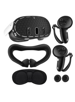 SYOSI Silicone Cover Set Compatible with Meta Quest 3 Accessories VR Silicone Face Cover VR Shell Cover Controller Grips Accessories Protective Lens Cover VR Accessories Protective Cover  - Image 1