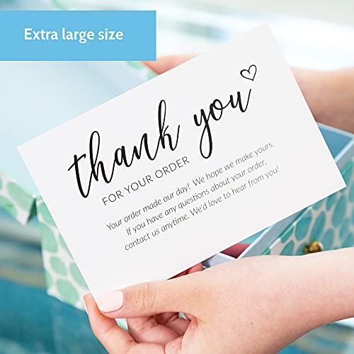 T MARIE 50 Extra Large 4x6 Thank You Cards Small Business Supplies for Boutique Shops - Thanks For Your Order and Thank You For Supporting My Small Business - Image 3