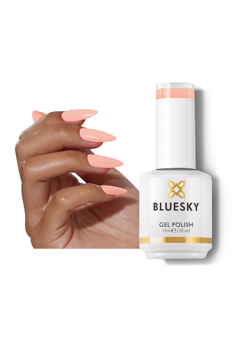 Bluesky BLUESKY Gel Polish- Nude Peach Pink Soak Off Gel Polish,Vegan,Long Lasting&Chip Resistant,Nail Art,DIY at home, Nail Lamp Needed,15ml,A095P/PEACH NUDE 