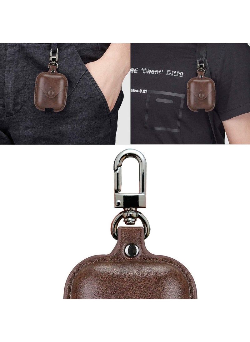 SNW - Charging Case Cover for Air Pods 1/2, Leather Case with Secure Snap-Fastener Compatible with Apple AirPods 1/2 Generation Charging Case - Image 1