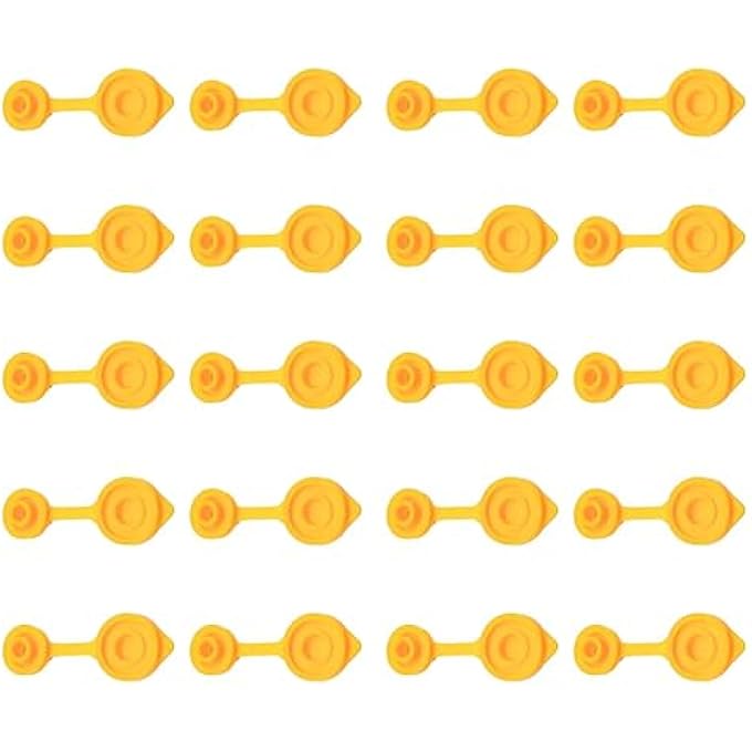 rayihni 20 Pcs Gas Can Vent Caps Yellow Plastic Fuel Jug Vents Replacement Compatible With Old Style Water Gas Cans - Image 1