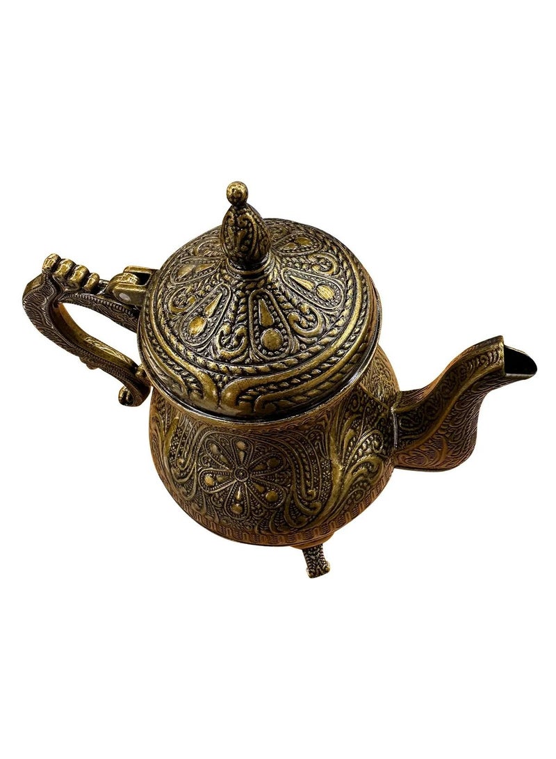 أكار إبريق شاي نحاسي تركي عثماني مطرز يدويًا سعة 0.85 لتر - Image 3