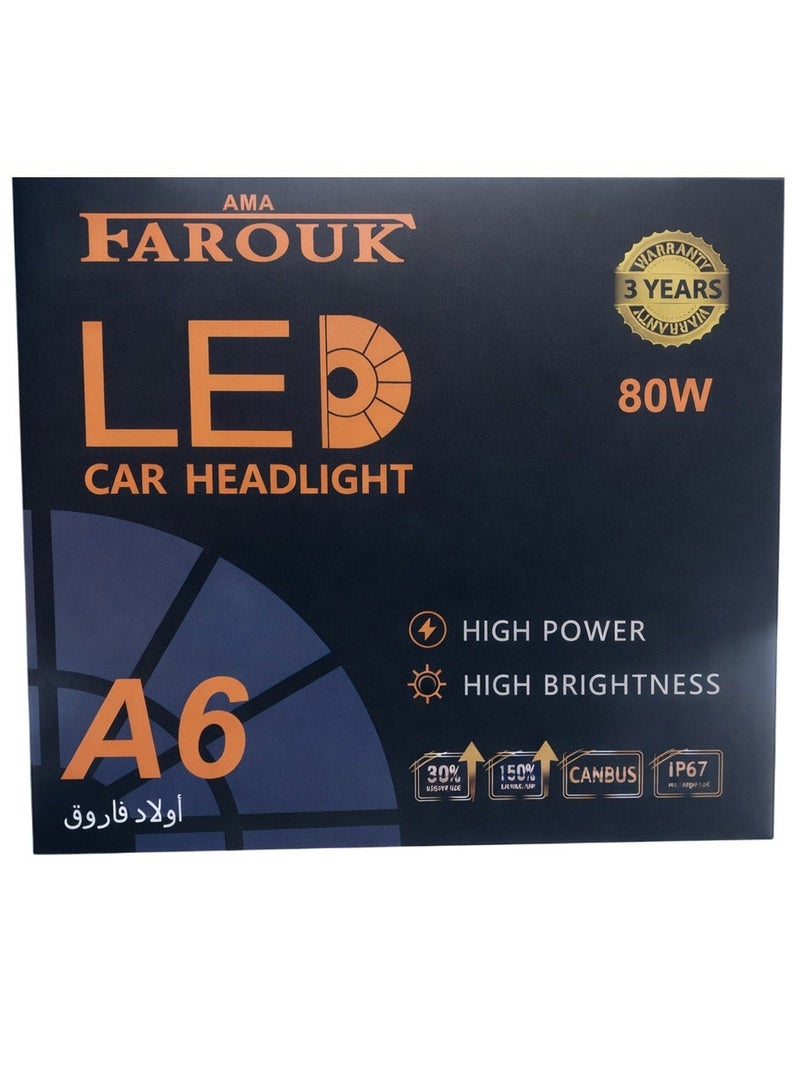 Ama A6 H4 LED car headlight kit with remote control, maximum brightness 7000 lumens - Image 1