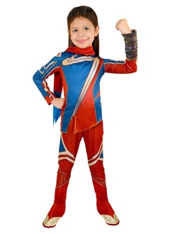 Party Centre Ms. Marvel Deluxe Costume, Girl Superhero Child Costume, Cosplay Dress Up  - Image 1