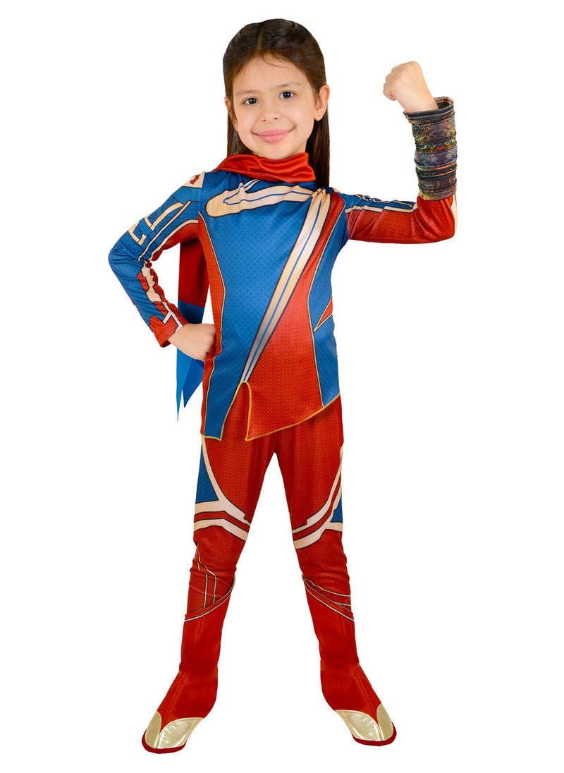 Party Centre Ms. Marvel Deluxe Costume, Girl Superhero Child Costume, Cosplay Dress Up  - Image 1
