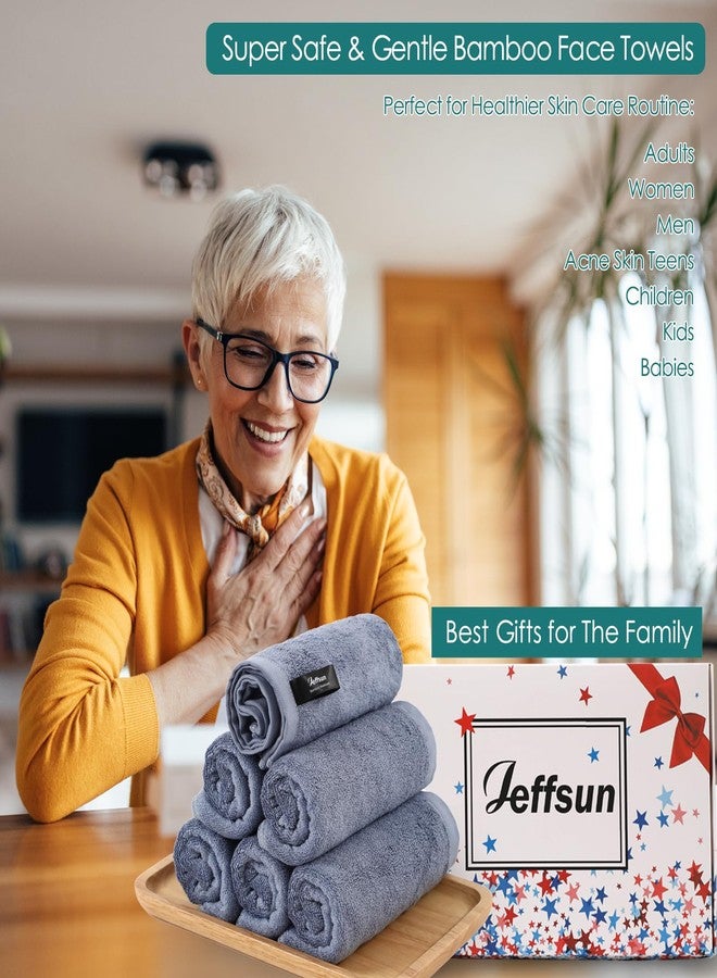 JEFFSUN Wash Cloths 6 Pack, Reusable Makeup Remover Cloths, Super Soft and Gentle Face Towel for Sensitive Skin, 10x10 inch Small Face Washcloths, Easy to Rinse Quick Dry Slate Blue Facial Cleansing Cloths - Image 5