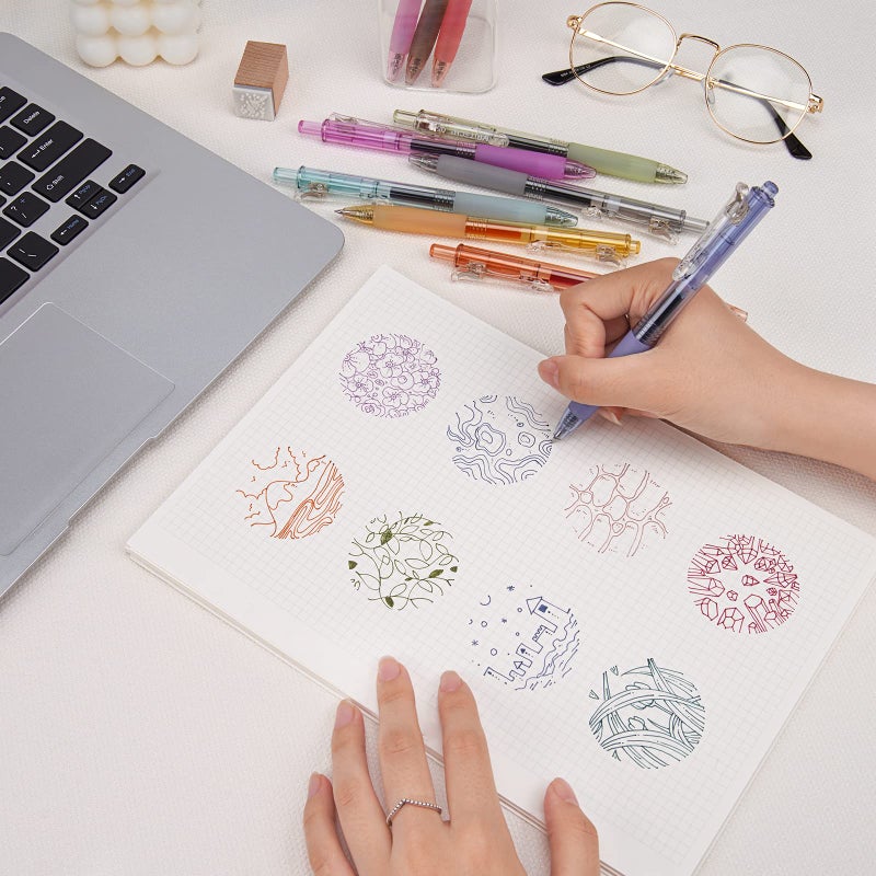 WRITECH أقلام جيل WRITECH القابلة للسحب بحبر سريع الجفاف، نقطة دقيقة 0.5 مم، متعددة الألوان لتدوين الملاحظات، الرسم، والتخطيط، - Image 4