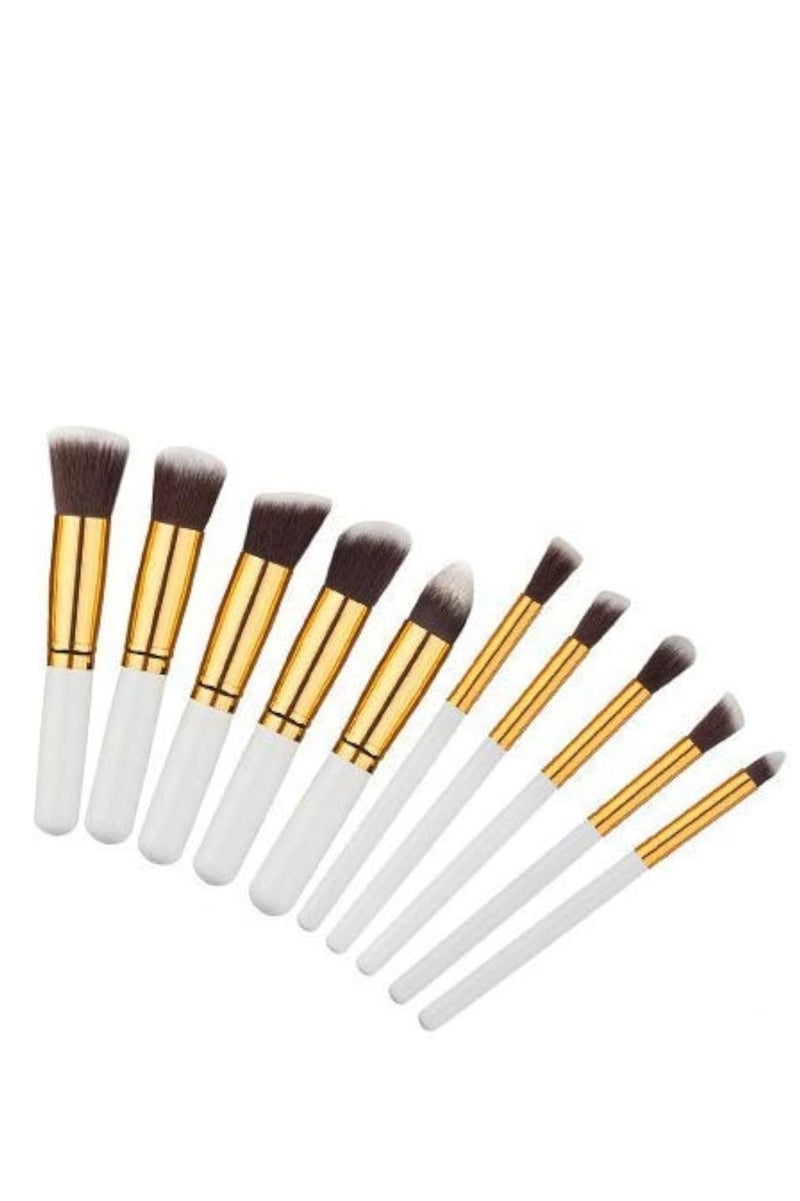 مجموعة فرش المكياج مكونة من ادوات تجميل محمولة بمقبض عالي الجودة، تستخدم للعناية الشخصية بالجمال، مجموعة من 10 فرش مكياج (5 فرش كبيرة 5 فرش صغيرة) متعدد الالوان - Image 1