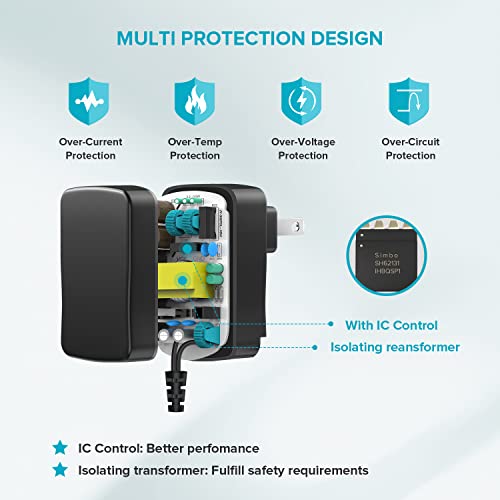 ZOZO Universal AC/DC Adapter 12W 3V 4.5V 5V 6V 7.5V 9V 12V Switching Power Supply Charger with 8 Tips 5.5x2.1mm 5.5x2.5mm Micro USB for Routers Speakers CCTV Cameras LED Strip Lights - Image 2
