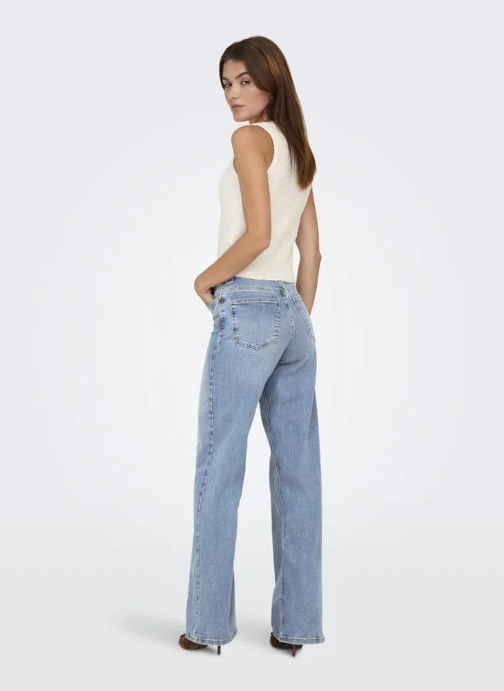 Only Casual High Waisted Wide Leg Jeans