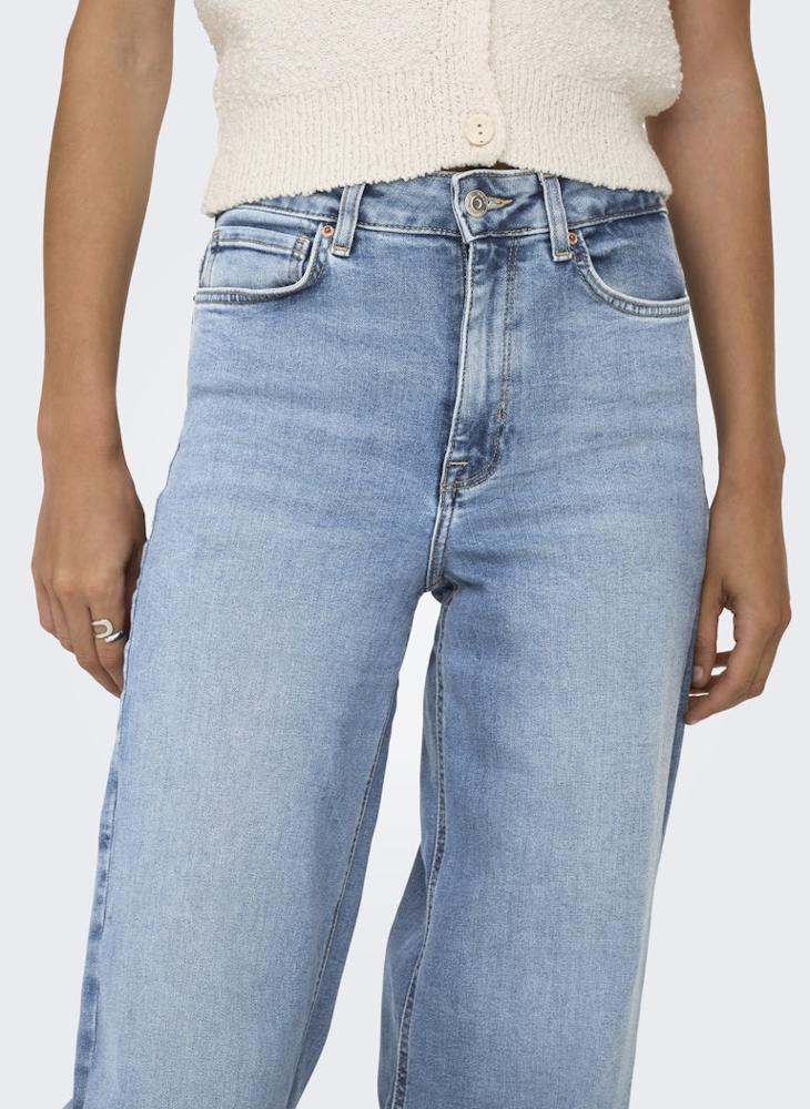 ONLY Casual High Waisted Wide Leg Jeans - Image 3