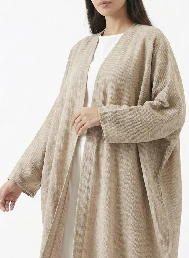 lamha abaya Open beige abaya