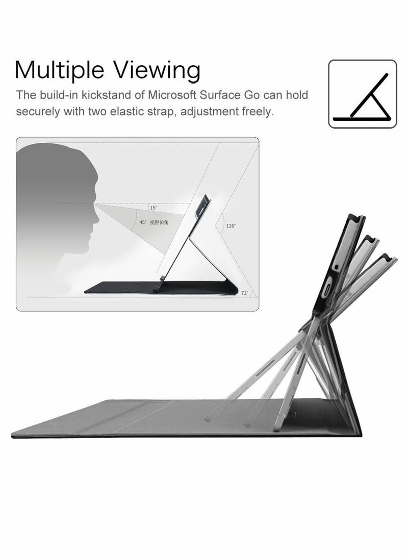 غطاء واقي لـ Surface Go 3 2021/Surface 2 2020/Surface 2018 مع حامل قلم متعدد الزوايا، محفظة، غطاء أعمال متوافق مع نوع لوحة المفاتيح - Image 4