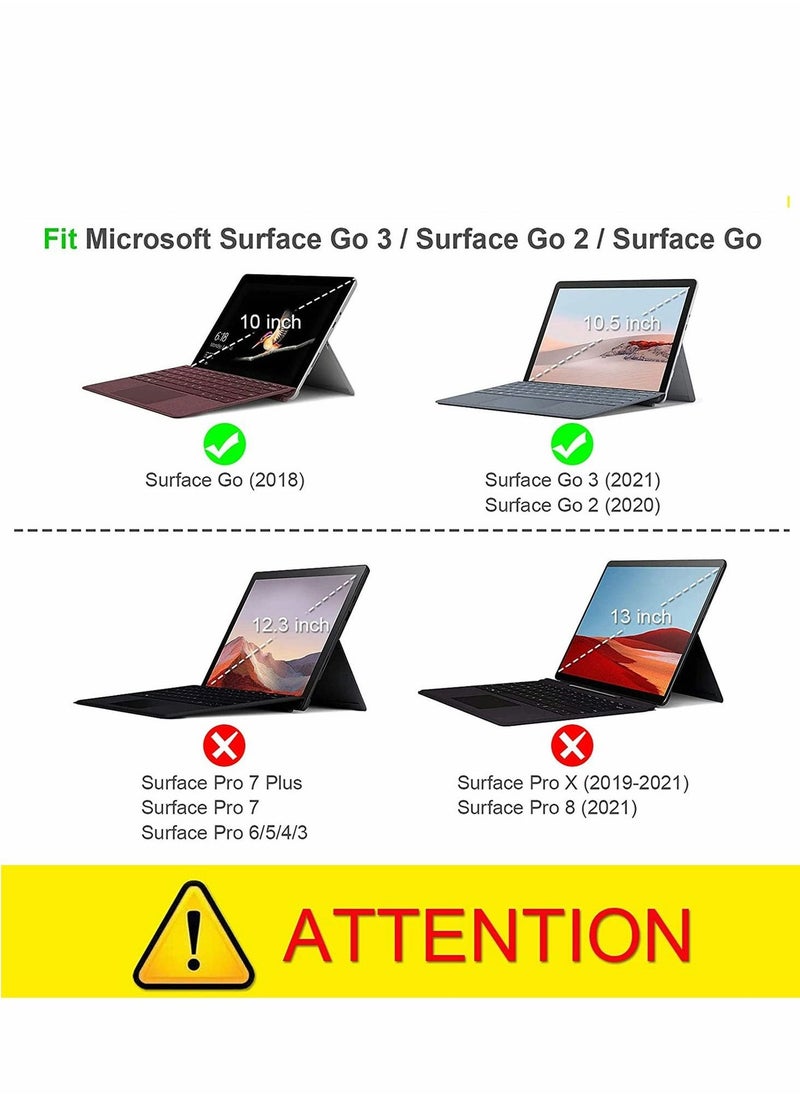 غطاء واقي لـ Surface Go 3 2021/Surface 2 2020/Surface 2018 مع حامل قلم متعدد الزوايا، محفظة، غطاء أعمال متوافق مع نوع لوحة المفاتيح - Image 2