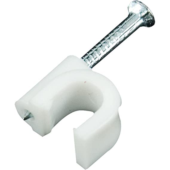 BirdFlee Premium Hardware Circle Cable Clips with Metal Nails Pack of 1000 pcs White 6MM  - Image 1