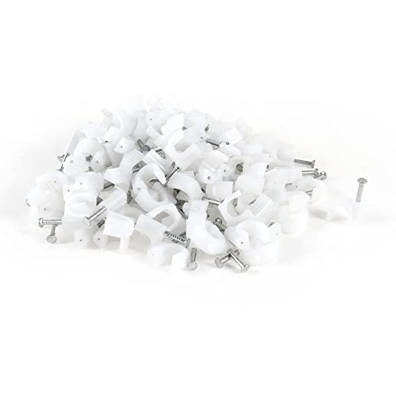 BirdFlee Premium Hardware Circle Cable Clips with Metal Nails Pack of 1000 pcs White 6MM  - Image 2