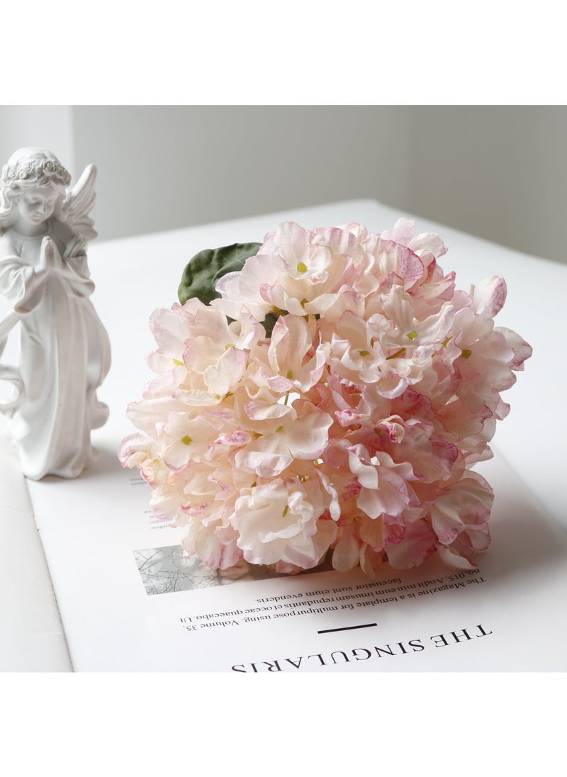 Generic 1 x 5 pcs Luxury Scorch-Edge Coral Hydrangea Faux Floral Home Decor Light pink 