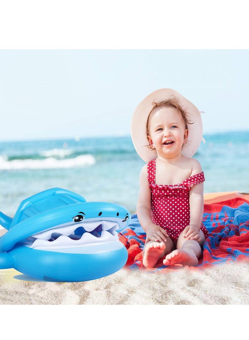 KASTWAVE Baby Float Swimming Pool Toddler Floaties with Removable Inflatable Canopy Shark Infant Pool Float for Kids Aged 6-36 Months - Image 2