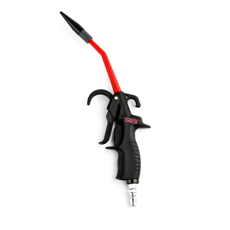 SGCB Pro Air Pressure Blow Gun 230 Max PSI High Power Air Nozzle Blow Gun Adjustable Air Flow Trigger Angle Ben Jet Nozzle Rubber Tip 14 Air Inlet Adapt to Air Compressor for Car Clean Care Detail