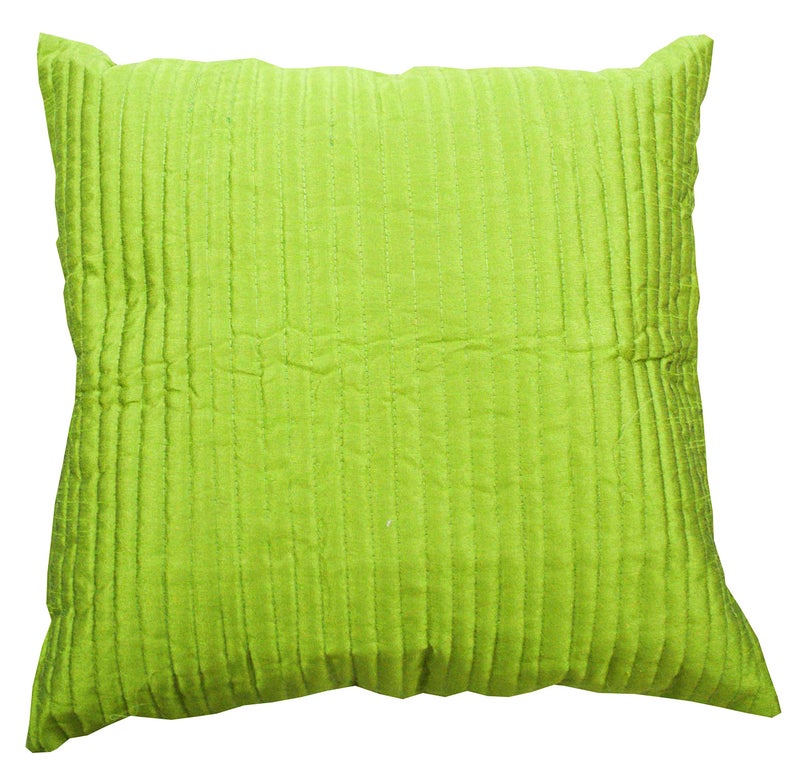 Urvaan Silk Quilted Solid Cushion Covers, 16 x 16 Inch, Multicolour, Set of 5 - Image 4