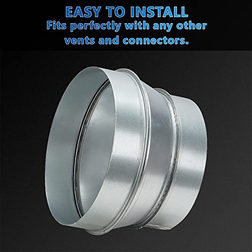 A-KARCK Air Duct Reducer 7" to 6", Round Duct Adapter Galvanized Steel for Inline Ventilation System, Connect Pipe with Duct Fan or Dryer Vent - Image 4