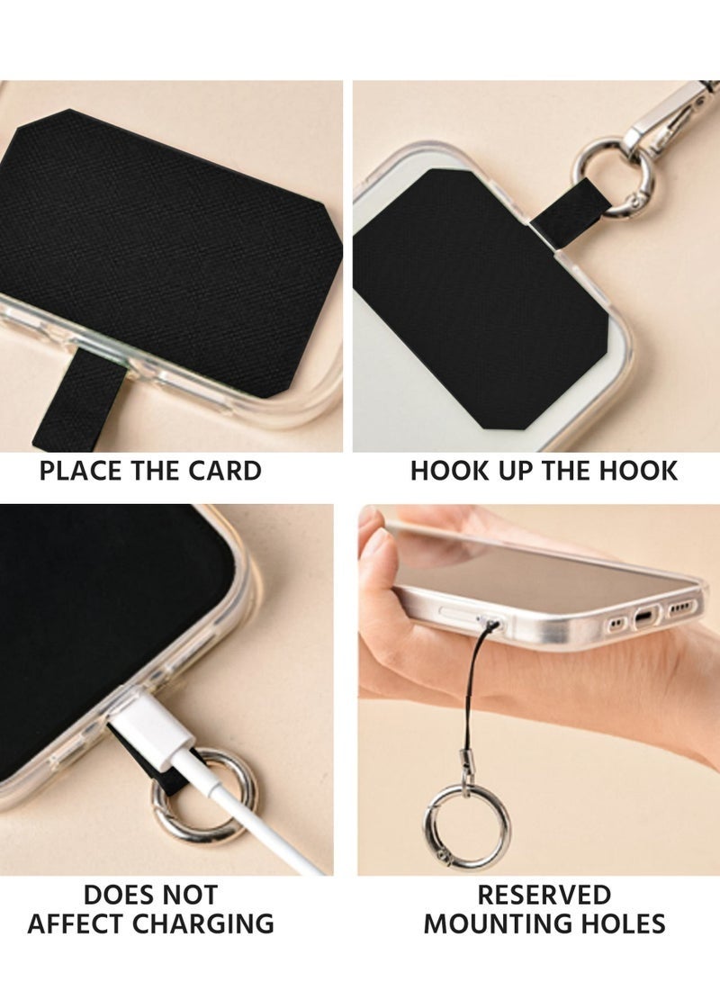 2-Piece (1 Crossbody Strap + 1 Finger Ring Holder) Universal Smart Mobile Phone Lanyard, Adjustable Hands-Free Crossbody Strap with Secure Adhesive Patch (Black) - Image 5