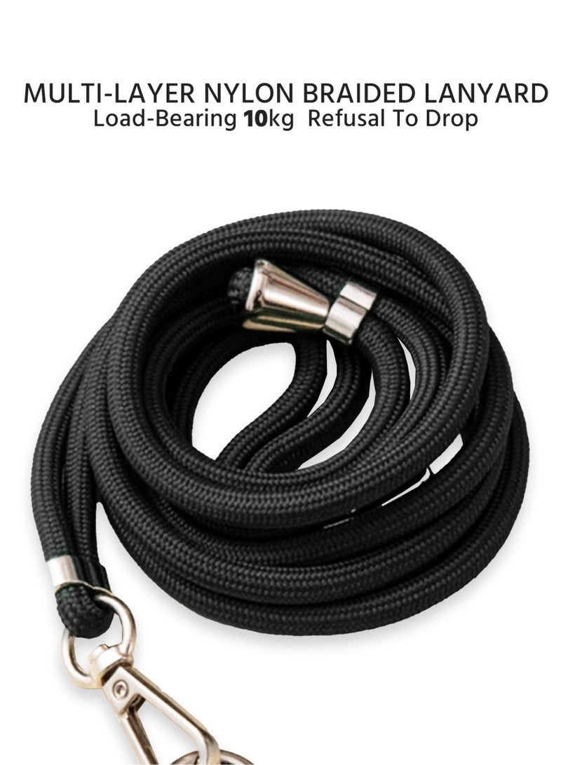 2-Piece (1 Crossbody Strap + 1 Finger Ring Holder) Universal Smart Mobile Phone Lanyard, Adjustable Hands-Free Crossbody Strap with Secure Adhesive Patch (Black) - Image 3