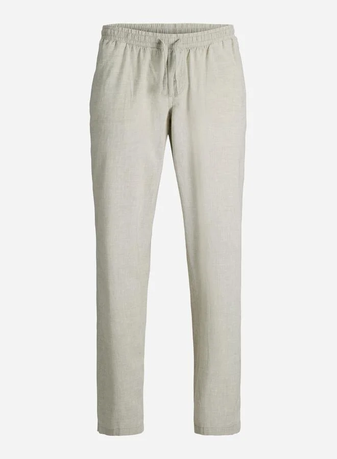 JACK & JONES Men Lightweight Linen Joggers