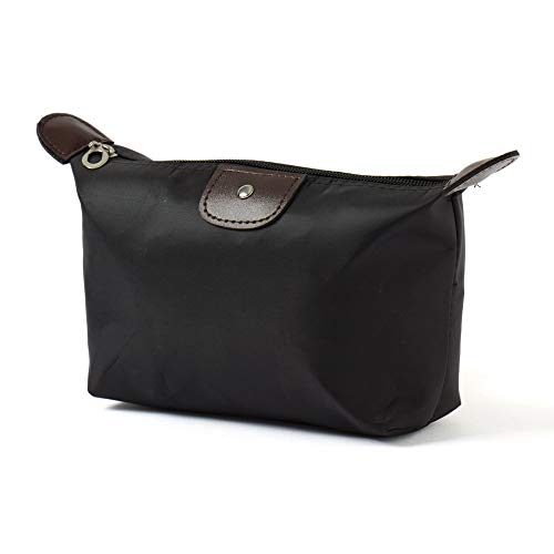 THE QUIRK BOX Travel Pouch Toiletry Bag Cosmetic Pouch Travel Organizer Travel Kit - Plain - Black - Set of 2 - Image 1