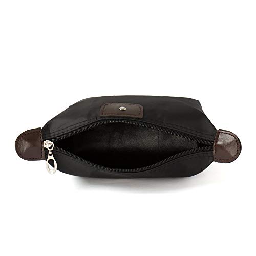 THE QUIRK BOX Travel Pouch Toiletry Bag Cosmetic Pouch Travel Organizer Travel Kit - Plain - Black - Set of 2 - Image 4