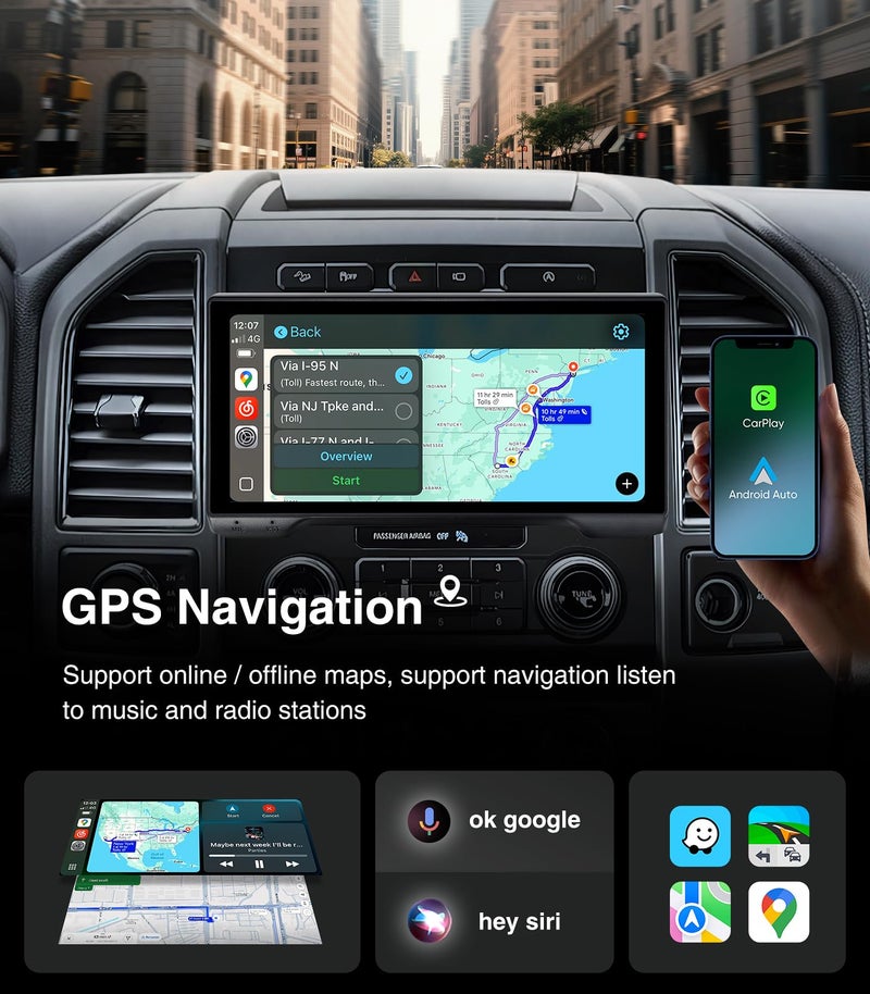 AINAVI for Ford F150 Radio Stereo Upgrade 2015-2020,F250 F350 F450 Super Duty 2017-2022,10.33inch Touchscreen Wireless Carplay Android Auto GPS Navigation 5GWiFi SWC 4G+64G Head Unit Replacement - Image 5