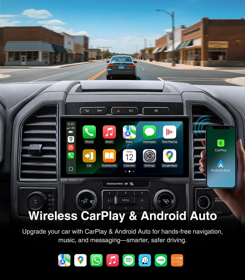 AINAVI for Ford F150 Radio Stereo Upgrade 2015-2020,F250 F350 F450 Super Duty 2017-2022,10.33inch Touchscreen Wireless Carplay Android Auto GPS Navigation 5GWiFi SWC 4G+64G Head Unit Replacement - Image 4