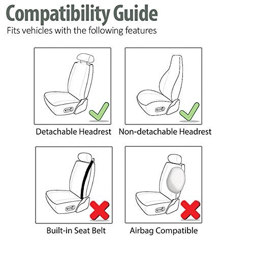 FH Group 3D Air Mesh Car Seat Covers Full Set – Universal Fit Automotive Seat Covers, Front Bucket and Solid Rear Bench Seat Cover, Washable Car Interior Protectors for SUV, Sedan, Blue - Image 5