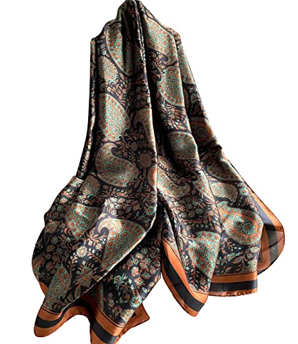 NUWEERIR Womens 100% Large Mulberry Silk Scarf Long Satin Scarf Fashion Lightweight Wraps - Image 3
