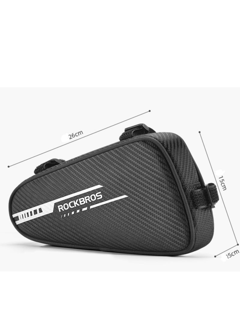 Rockbros Bike Triangle Bag Waterproof Bike Bag Bicycle Bag Storage for MTB Road  Cycling Accessories (black)  - Image 2