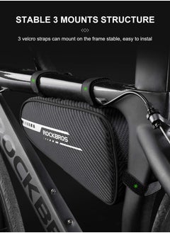 Rockbros Bike Triangle Bag Waterproof Bike Bag Bicycle Bag Storage for MTB Road  Cycling Accessories (black)  - Image 5