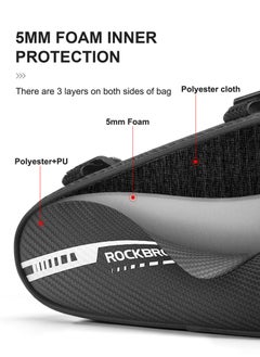 Rockbros Bike Triangle Bag Waterproof Bike Bag Bicycle Bag Storage for MTB Road  Cycling Accessories (black)  - Image 3