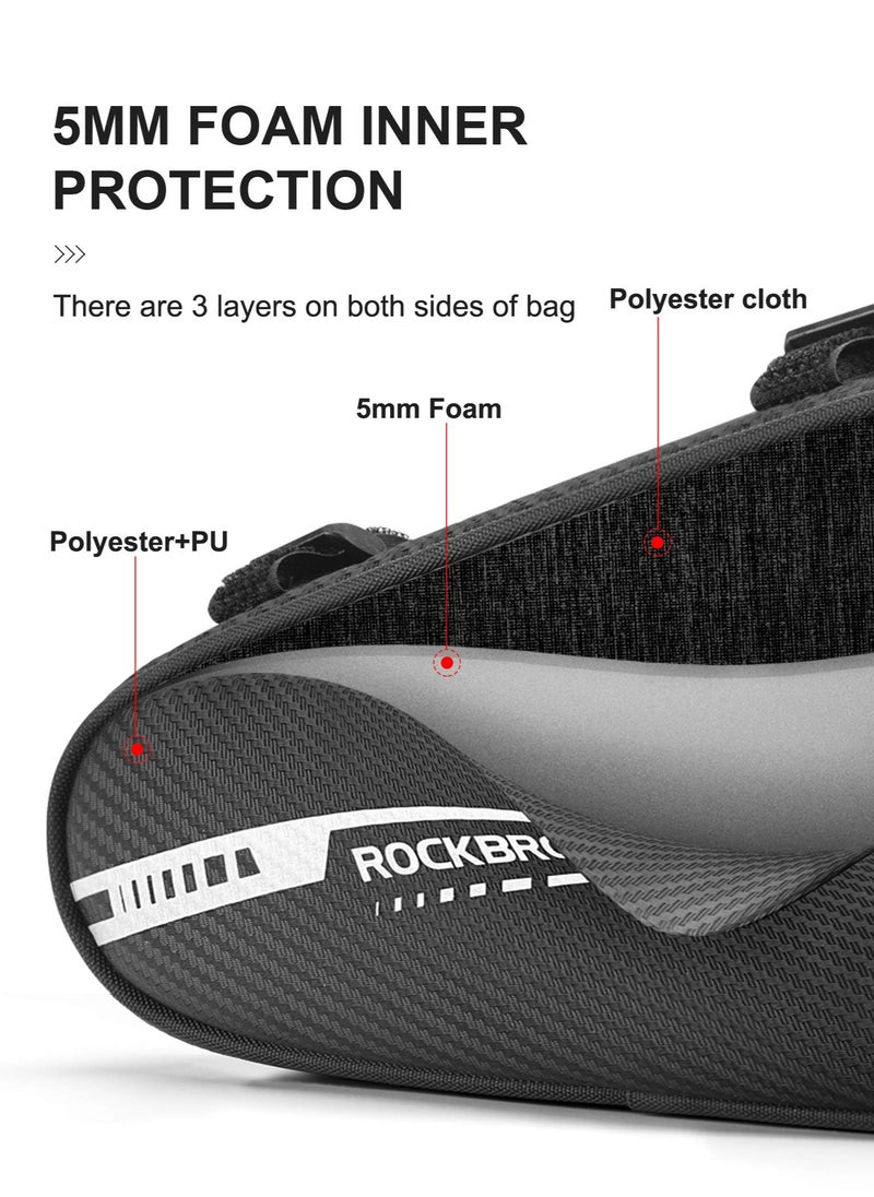 Rockbros Bike Triangle Bag Waterproof Bike Bag Bicycle Bag Storage for MTB Road  Cycling Accessories (black)  - Image 3