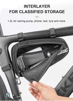 Rockbros Bike Triangle Bag Waterproof Bike Bag Bicycle Bag Storage for MTB Road  Cycling Accessories (black)  - Image 4