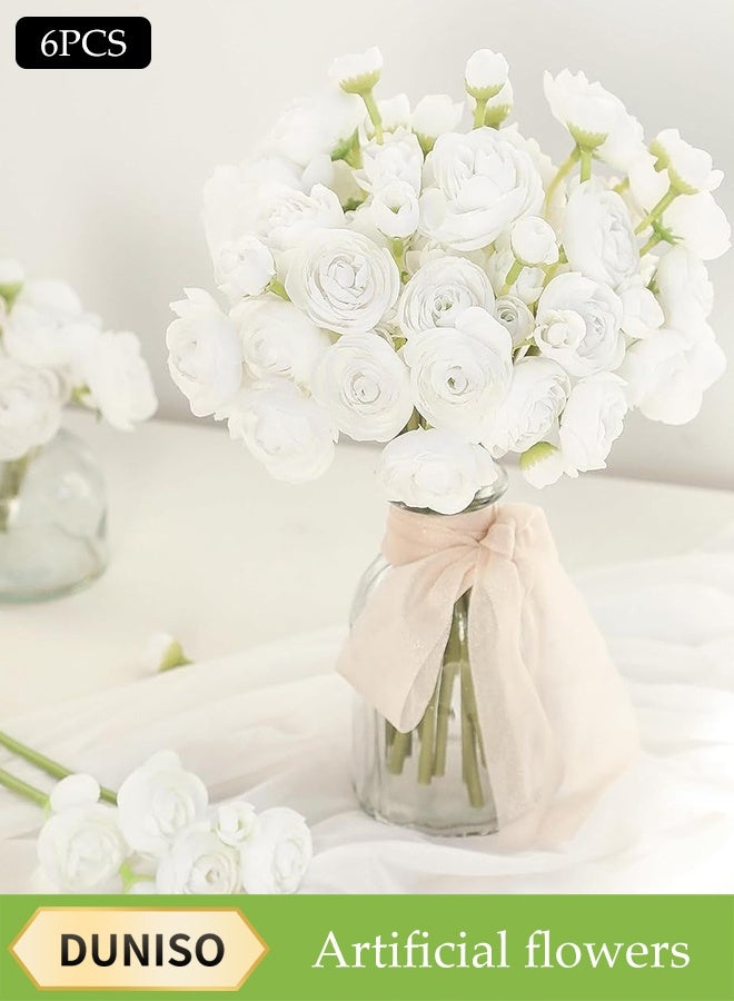 DUNISO زهور صناعية، باقات زهور الكاميليا المزيفة، زهور حرير محاكاة، زهور مزيفة زخرفية DIY، متينة، سهلة العناية، لفندق، منزل، مكتب، مطبخ، زفاف، ديكور مزرعة - Image 1