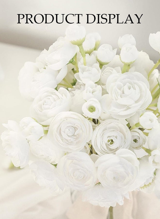 DUNISO زهور صناعية، باقات زهور الكاميليا المزيفة، زهور حرير محاكاة، زهور مزيفة زخرفية DIY، متينة، سهلة العناية، لفندق، منزل، مكتب، مطبخ، زفاف، ديكور مزرعة - Image 3