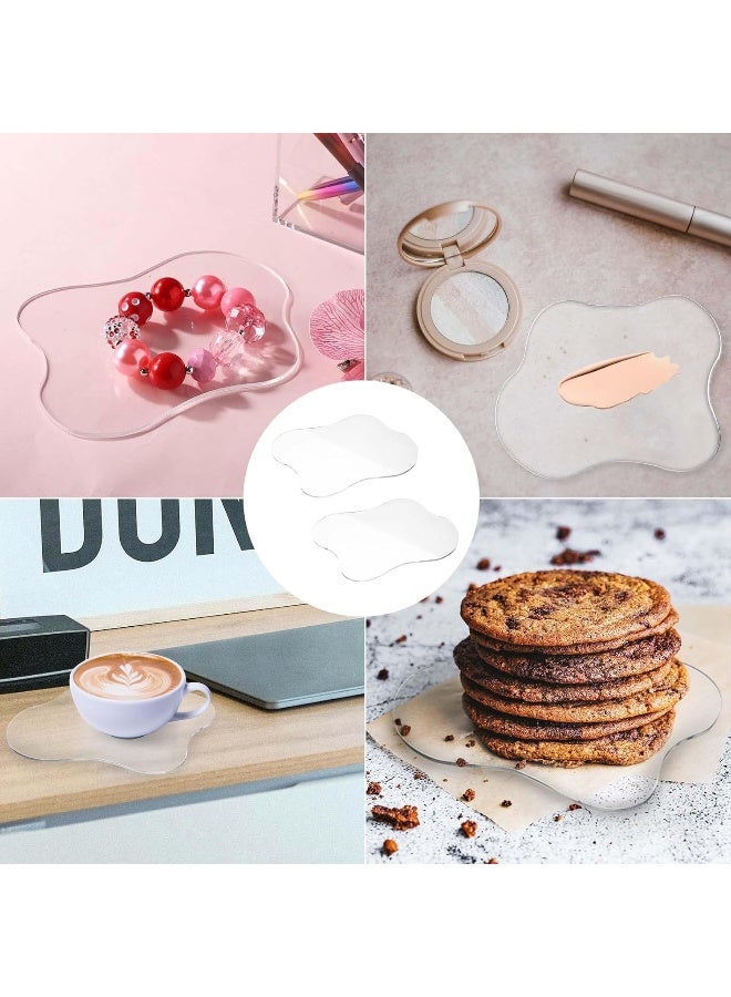 TPGP 2pcs Cup Coasters, Transparent Acrylic Coasters Clear Cloud Coasters Irregular Cup Mats for Desk Coffee Mug Pad Table Coasters for Office Dining Table Kitchen Bar - Image 3