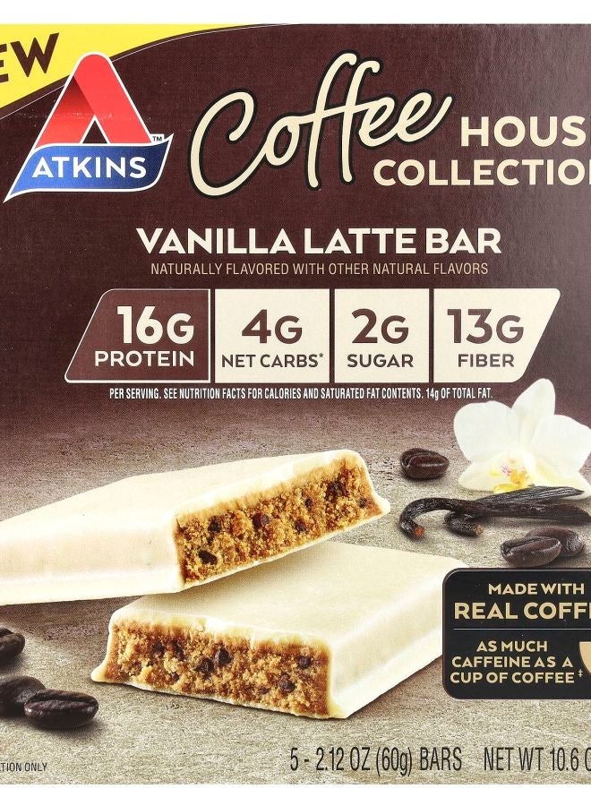 Coffee House Collection Vanilla Latte Bar 5 Bars 2.12 oz (60 g) Each