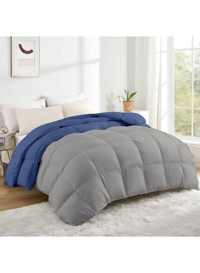 Razzai Razzai 500 GSM Winter Comforter Premium Collection Quilted Revesible microfiber Comforter (92" x 106" Inches/233cm x 269cm) - King Size Comforter|Silver/Medium Blue| TC - 400  - Image 2