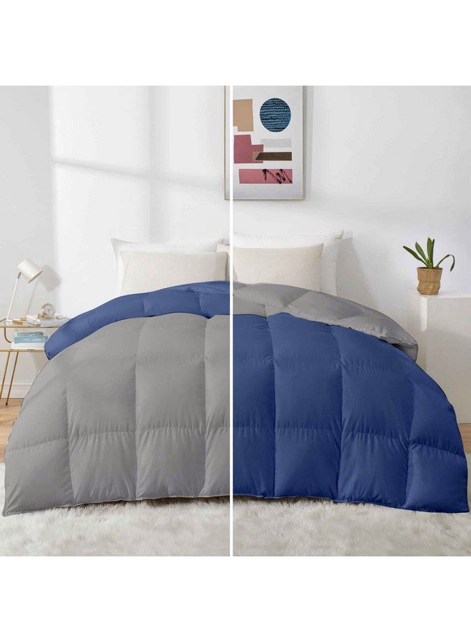 Razzai Razzai 500 GSM Winter Comforter Premium Collection Quilted Revesible microfiber Comforter (92" x 106" Inches/233cm x 269cm) - King Size Comforter|Silver/Medium Blue| TC - 400  - Image 1